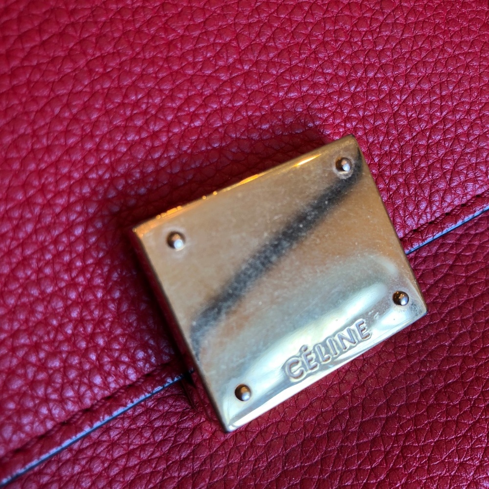 Celine Red Trapeze with GOLD hardware - Picture 4 of 6